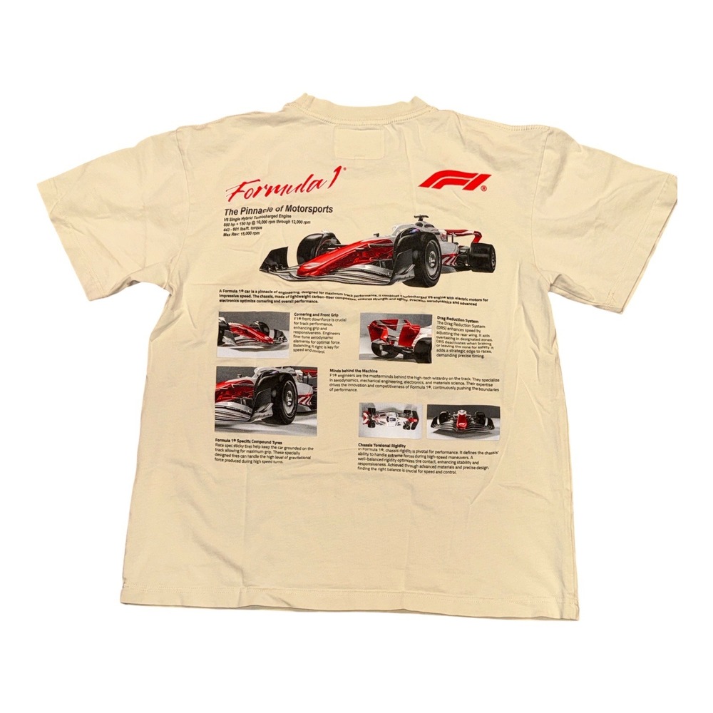 PacSun Formula 1 Pinnacle of Motorsports Graphic T-Shirt Mens Medium Cream F1